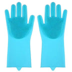 2PCS Cleaning Sponge Gloves Multifunction Silicone Cleaning Magic Gloves Dish Washing Gloves For Kitchen Household Plate Washing  Reusable Cleaning Gloves For Housework