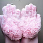 2PCS Cleaning Sponge Gloves Multifunction Silicone Cleaning Magic Gloves Dish Washing Gloves For Kitchen Household Plate Washing  Reusable Cleaning Gloves For Housework
