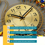Peacock Shaped Wall Clock Living Room Decor Art Timepiece