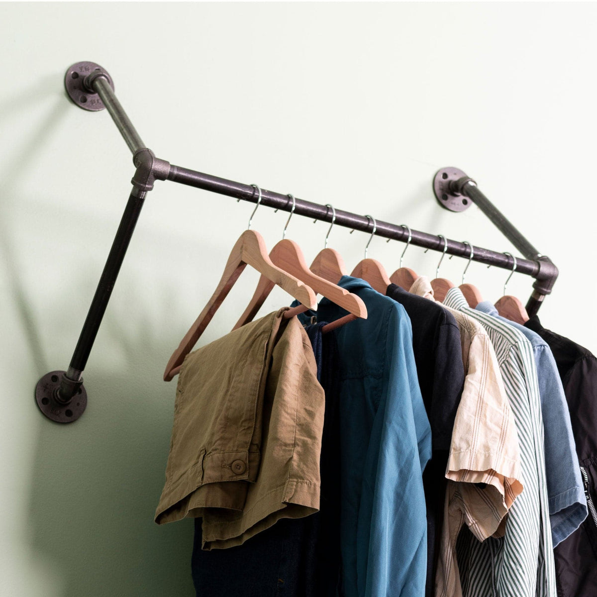24 in. Quad-Flange Wall Mounted Clothing Rack By PIPE DECOR