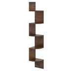 5-Tier Corner Shelf Floating Bookshelf Wall Mounted Storage Organizer
