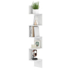 5-Tier Corner Shelf Floating Bookshelf Wall Mounted Storage Organizer