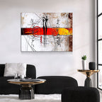 African Couple Canvas Wall Art, Ethnic Retro Art, African Couple, African Abstract Wall Art, Gallery Wrap Or Floating Frame