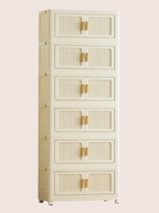 2-6 Layer Foldable Rolling Storage Bin Cabinet | Large Capacity Closet Organizer