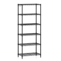 6-Tier Metal Storage Shelving Unit with V-Shaped Wire Rack and 900 LBS Capacity-Black