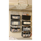 Dormitory multi-layer visual storage hanging bag foldable large-capacity item shelf wall-mounted layered hanging bag