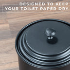 Freestanding Extra Large Toilet Paper Holder (Matte Black Finish)