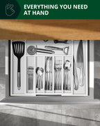 Silverware Drawer Organizer, White (9 Slots)