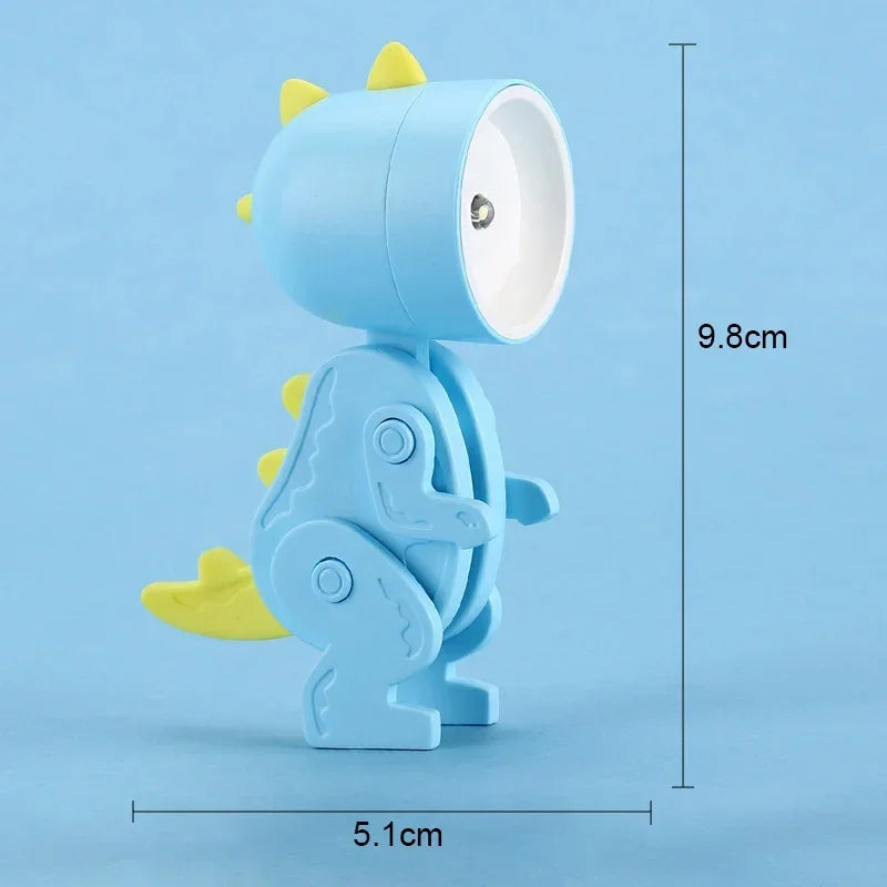 Mini Dinosaur Night Light Battery Magnetic Folding Nights Lamp Bedroom Bedside Table Ornaments Children's Toys LED Night Lights