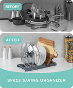 Expandable Lid Organizer, Gray