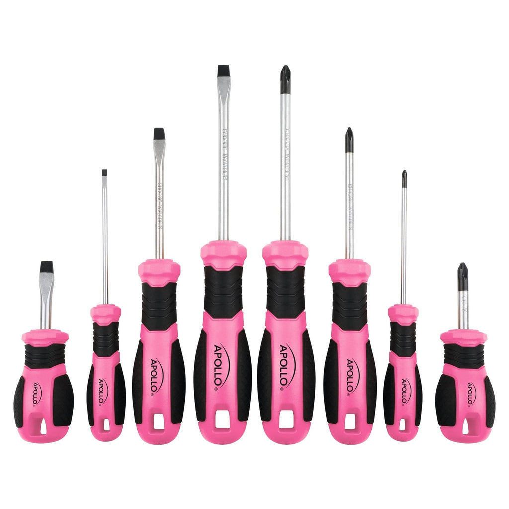 Apollo Tools 8 Pink Essential Screwdriver Set DT5018P