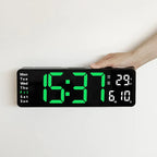 Wall Clock Digital Large LED Wall Mounted Remote Remote Control Date Week Temperature Clock Dual Alarms Gym Big Wall Clock
