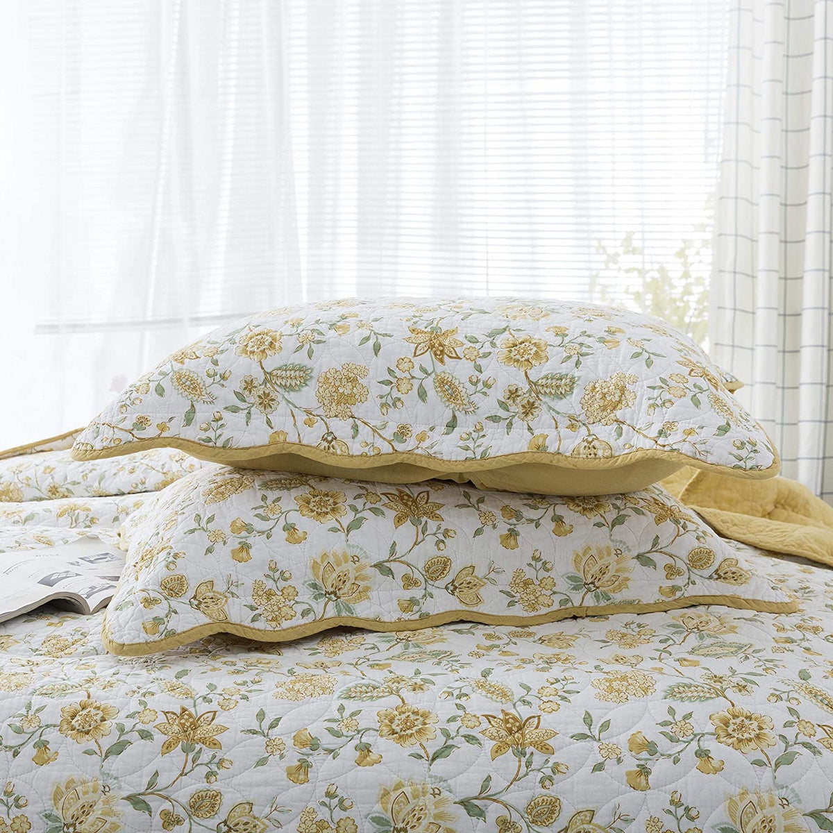 Kasentex Reversible Lightweight Cotton Floral Bedding Set Twin/Queen/King - Comfortable Home Bedding