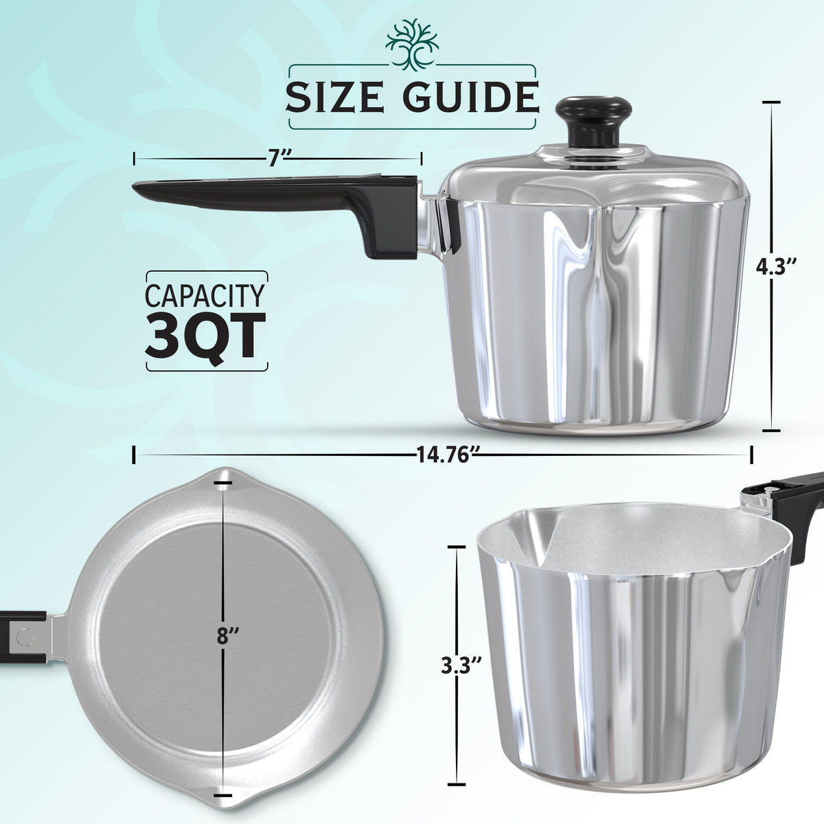3 Quart Sauce Pan with Lid