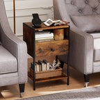 Nightstand with Charging Station Bedside Table with USB Ports and Outlets