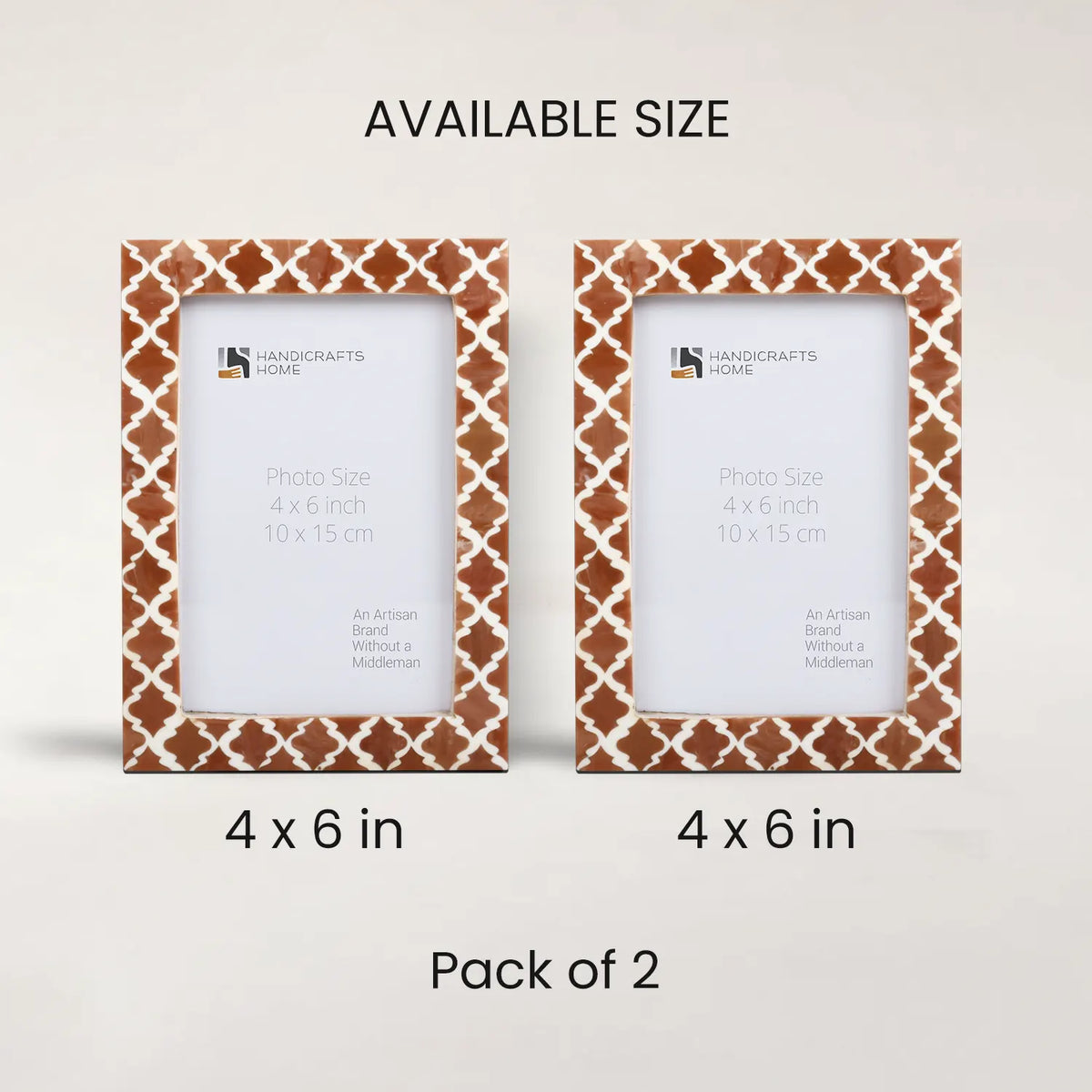 Casablanca Mocha Resin Inlay Picture Frame Set 2