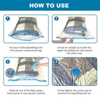 4pcs Vacuum Compression Storage Bag, Sealed Clothing Storage Bag, Household Space Saving Organizer, Excluding Manual Pump