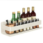 Bathroom Shelf Wall-Mounted Spice Rack Multifunctional Item Shelf Condiment Storage Shampoo Organizer Rack Kitchen Accessories