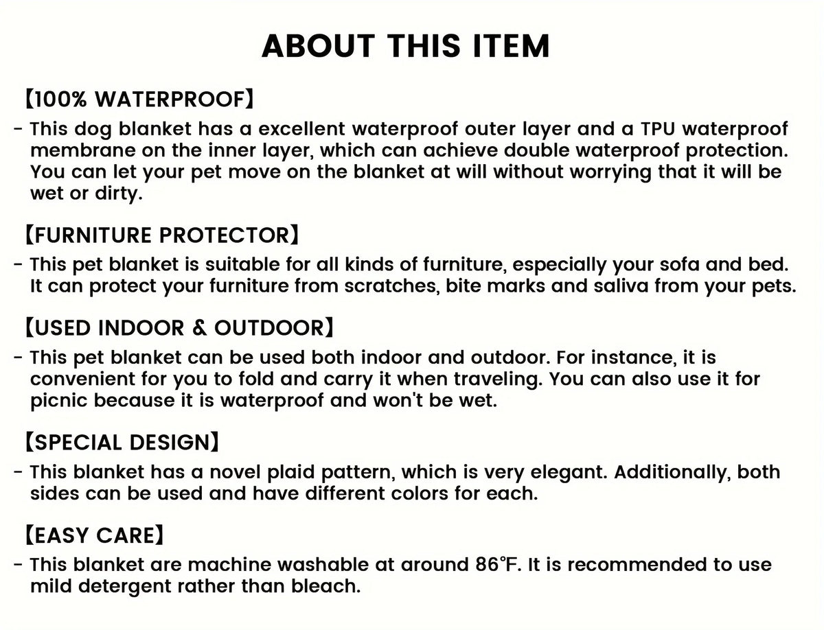Waterproof & Reversible Dog Bed Cover Pet Blanket Sofa, Couch Cover Mattress Protector Furniture Protector for Dog, Pet, Cat