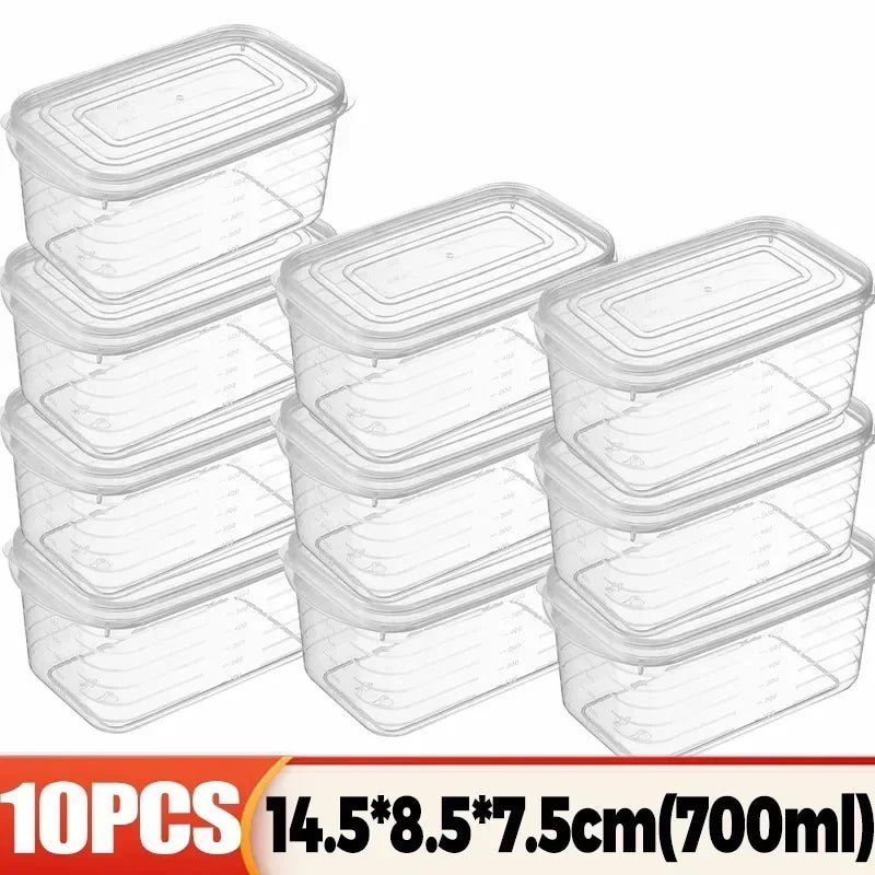 1/10PCS Refrigerator Freeze Meat Box Food Preservation Boxes Vegetable Fresh Storage Container with Lid Container Food Crisper