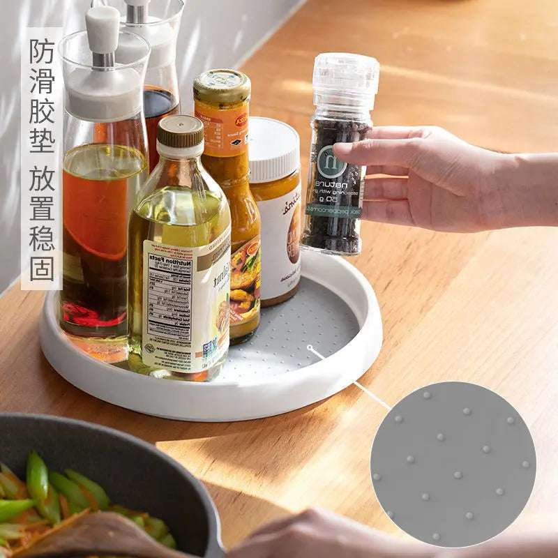 360° Kitchen Rotary Shelf Seasoning Box Multifunctional Countertop Storage Tray