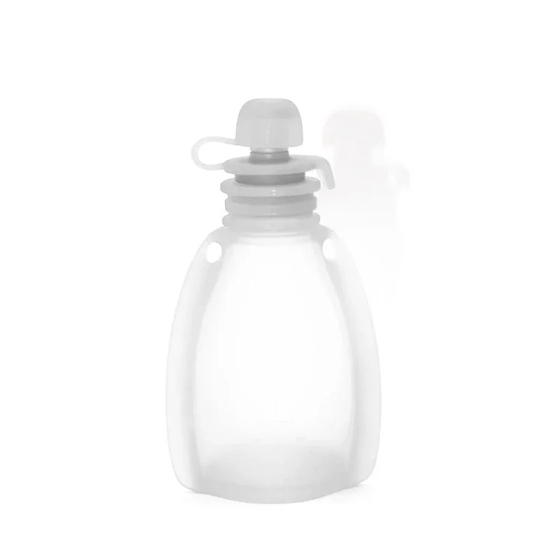120ML BPA-Free Refillable Silicone Baby Food Bags - Reusable Squeeze Storage Containers for Toddlers & Kids
