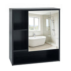 Wall-Mounted Mirror Cabinet with Hidden & Open Storage