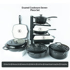 7 Pieces Cast Iron Enamel Cookware Set