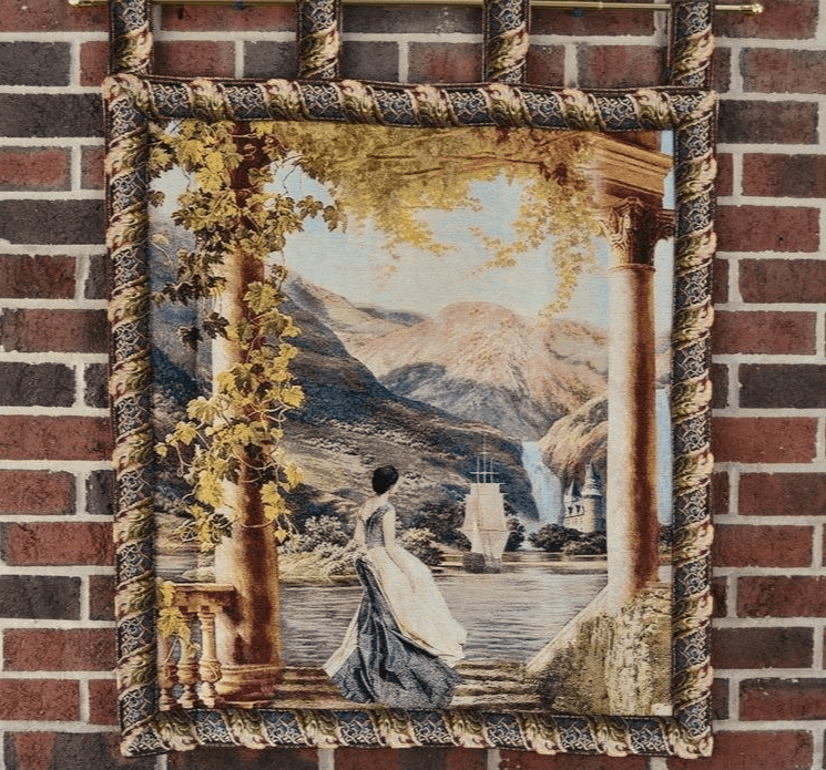 Tache Tapestry Faraway Longing Coastal Mountain Range Wall Hanging Artwork 28 x 31 (13606)