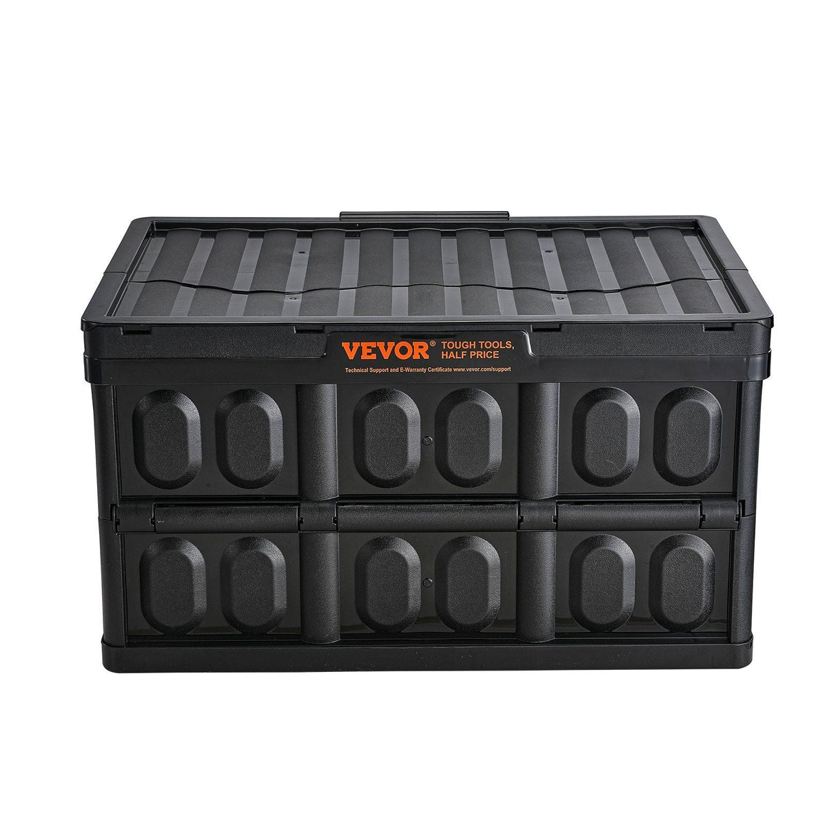 Collapsible Storage Bins with Lids, 45L 3 Packs, Folding Plastic Stackable Utility Crates with Handles, Large Heavy Duty Containers for Clothes, Toys, Books, Snack, Shoes, and Grocery Organizing