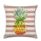Elegant Linen Cushion Cover Black White Plaid Flower Pillow Case Throw Pillow Covers Waterproof Summer Outdoor Pillow Covers Home Summer Pillow Covers Home Decorative Pillows Cover For Sofa 45x45CM