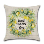Elegant Linen Cushion Cover Black White Plaid Flower Pillow Case Throw Pillow Covers Waterproof Summer Outdoor Pillow Covers Home Summer Pillow Covers Home Decorative Pillows Cover For Sofa 45x45CM