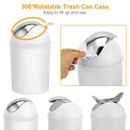Bathroom Accessories Set 6 Pcs Bathroom Set Ensemble Complete Soap Dispenser Toothbrush Holder Tumbler Soap Dish Toilet Cleaning Brush Trash Can