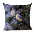 Lovely Bird Polyester Cotton Cushion Cover Bird On The Tree Accent Decorative Throw Pillow Case Hand Painted Cushion Cover Cute Bird Pillow Shells Flower Pattern Pillow Covers Decorative For Sofa Bed Living Room Luxury New Stylish Pillows 45x45cm