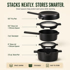 Stackable Nonstick Cookware Set, 5-Piece