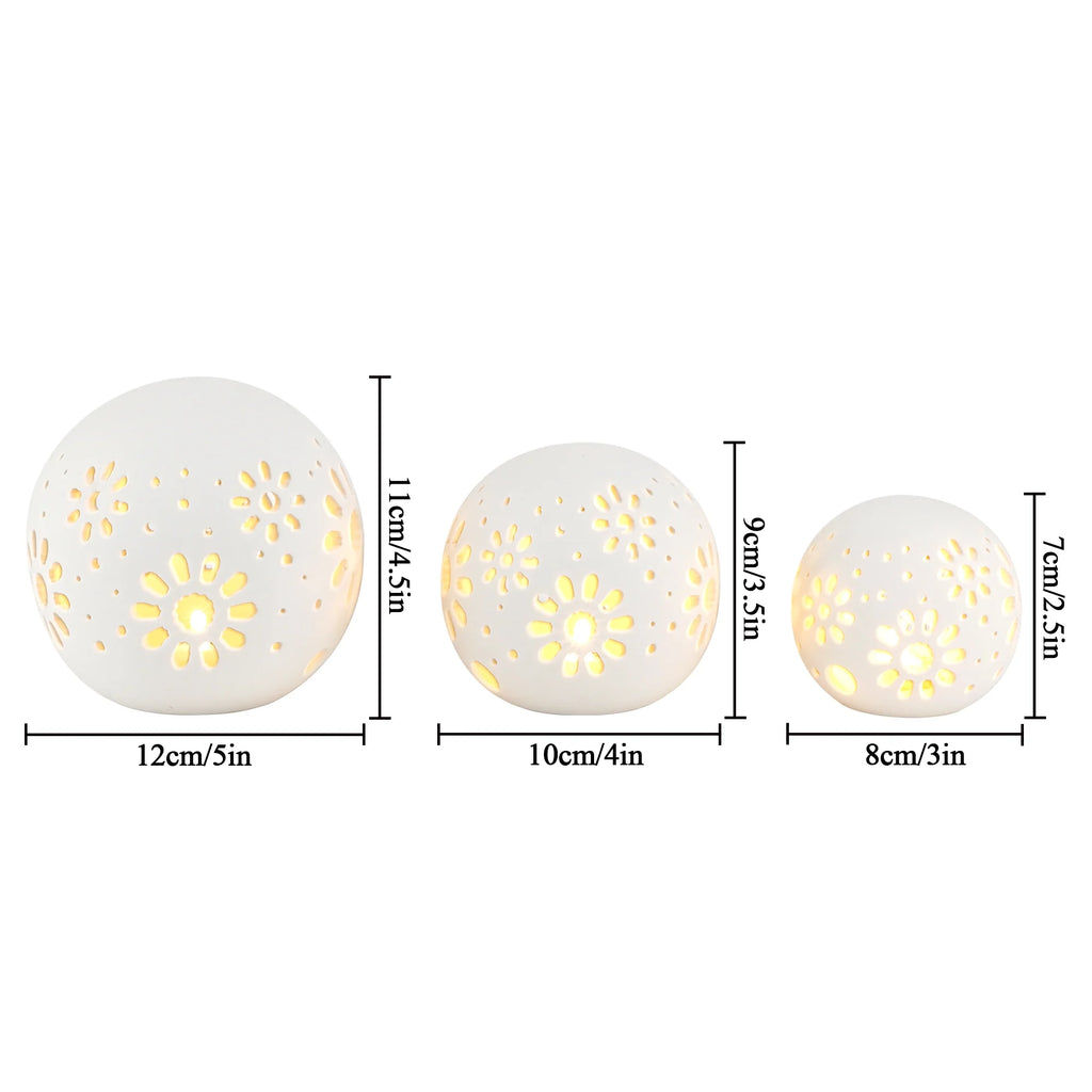 Set of 3 Ceramic Decorative Lamps 5" H