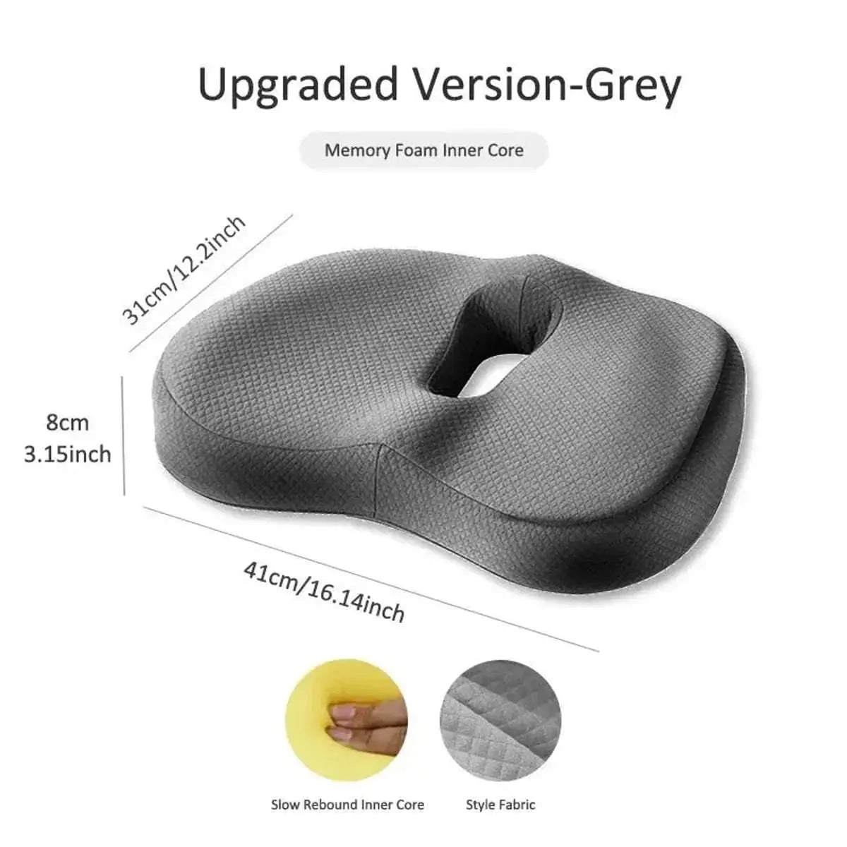 Ergonomic Memory Foam Seat Cushion For Office Chair Back