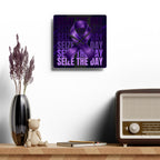 Purple Ribbon Acrylic Wall Clock