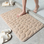 Soft Memory Foam Non Slip Cobblestone Embossing Bath Mat