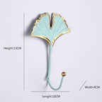 Wall Coat Rack Clothes Hanger Home Decoration Accessories Wall Hooks for Hanging Clothes Blue Leaves/Golden Leaves Home Storage Decorative Leaves Iron Hooks Tropic Plant Wall Mounted Single Clothes Hangers Decorative Hanger Hanging Hooks