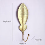 Wall Coat Rack Clothes Hanger Home Decoration Accessories Wall Hooks for Hanging Clothes Blue Leaves/Golden Leaves Home Storage Decorative Leaves Iron Hooks Tropic Plant Wall Mounted Single Clothes Hangers Decorative Hanger Hanging Hooks