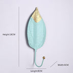 Wall Coat Rack Clothes Hanger Home Decoration Accessories Wall Hooks for Hanging Clothes Blue Leaves/Golden Leaves Home Storage Decorative Leaves Iron Hooks Tropic Plant Wall Mounted Single Clothes Hangers Decorative Hanger Hanging Hooks