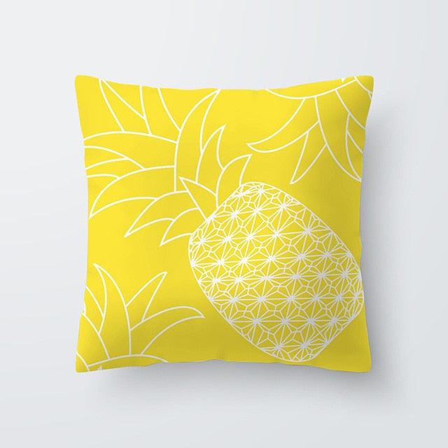 Yellow Pillow Case Cushion Cover Geometric Polyester Pillowcase Home Decorative Yellow Grey Modern Pillow Covers Beautiful Pattern Linen Square Pillow Case For Sofa Couch 45x45CM